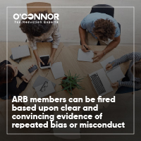 ARB Members Can Be Fired Based Upon Clear And Convincing Evidence Of Repeated Bias Or Misconduct